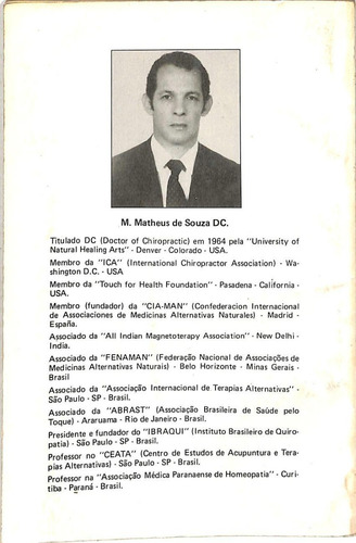 M Matheus De Souza - Iniciação À Quiropatia - Filosofia Ciência E Arte De Curar Com As Mãos (Usado)