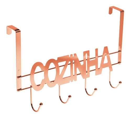Imagem 3 de 3 de Porta Chaves E Pano De Prato Rose Gold Suporte Cozinha Porta