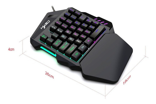 Hxsj J50 One-handed 35-key Gaming Mouse And Keyboard