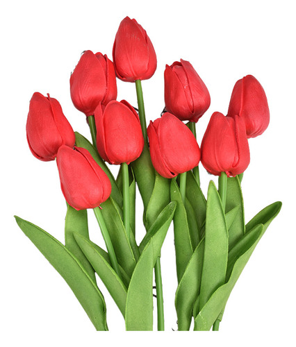 Tulipán Simulación Flores Flores Falsas Decoración [u], 10 U