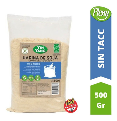 Harina De Soja Completa Tostada Organica X 500 Gr - Sin Tacc