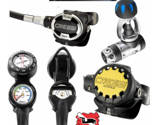 Imagen 2 de 7 de Regulador Buceo Cressi Ac10 Steel Octopus Ellipse Y Consola
