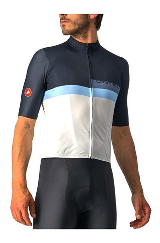 Camisa Ciclismo Castelli Men - A Blocco - Savile Blue -