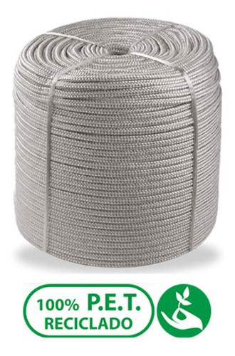 Imagem 2 de 4 de Corda De Poliéster Trançada Pet 14mm Rolo 220m Branca Regra