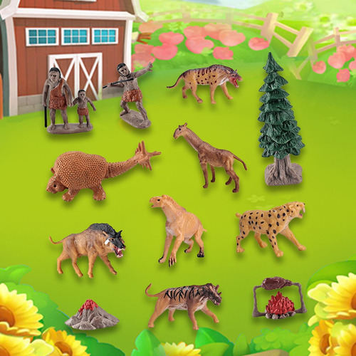 4 X 12 Uds. Mini Figuras De Animales Prehistóricos En