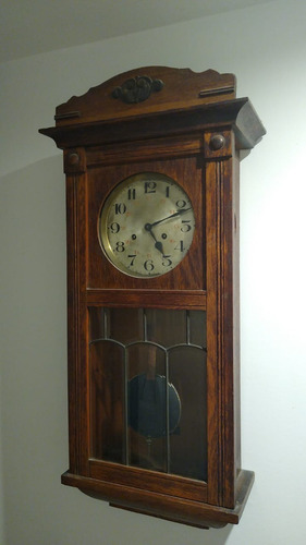 Reloj De Pared Antiguo Marca Junghans, Origen Alemán Marrón Marrón Claro (Usado)