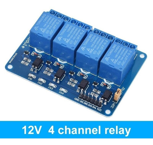 Módulo Relé 4 Canales Arduino Raspberry 12v / 5v Microcontro