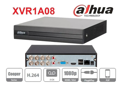 Imagen 3 de 5 de Kit 4 Cámaras 1080p Dahua 1 Tb Baluns Dvr 8 Canales