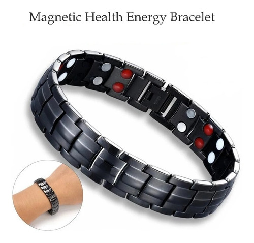 Pulsera Biomagnetica De Acero Inoxidable 316l Elegante Impor