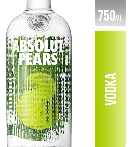 Absolut Pears Vodka Suecia Botella De 750 Ml Pera