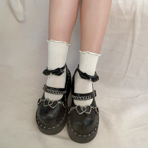 Ya 5 Pares De Calcetines De Algodón Con Volantes, De Tubo