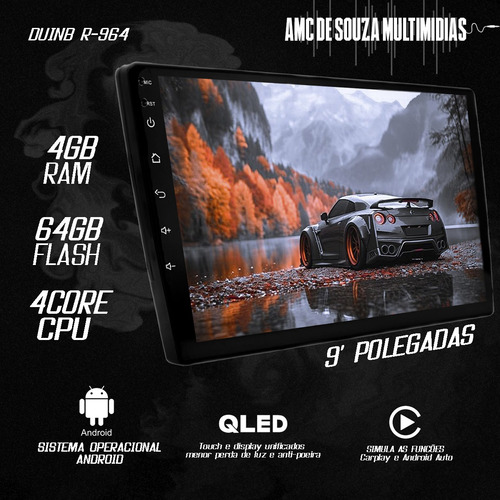 Multimidia Onix Joy 12/16 9p Android 14 Carplay 4gb 64gb