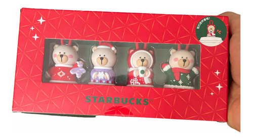 Stopper Starbucks Tapón De Asia Pack De 4 En Caja Navidad