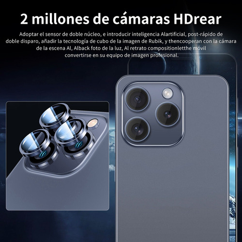 Sj Teléfonos Inteligentes Android Baratos I16 Pro Max 7.3 En Ram6gb Y Ro256gb Blanco