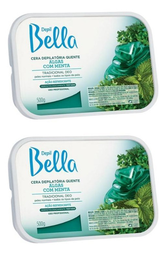 Depilatorio Depil Bella Cera 500g Algas - Kit Com 2un