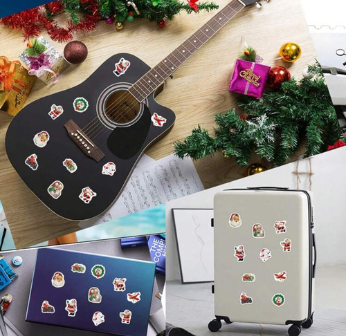 Rollo De 500 Stickers Navidad Navideño Viejito Pascuero