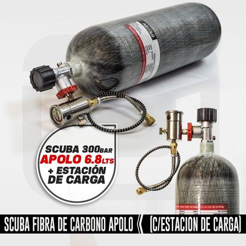 Scuba Fibra De Carbono - 300bar - 6.8lts + Estacion De Carga