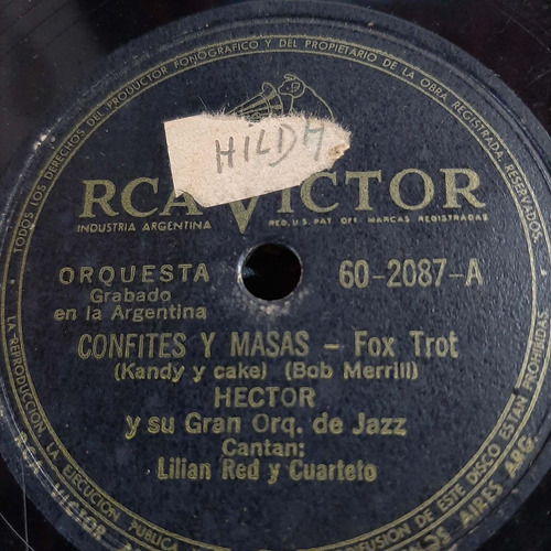 Pasta Hector Jazz Lilian Red 602087 Rca Victor C208