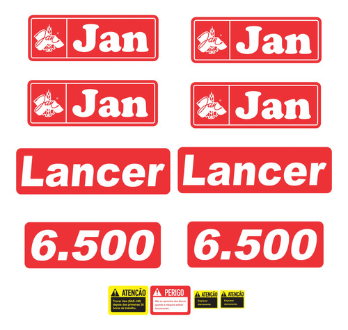Kit Adesivo Emblema Faixa Semeadeira Jan Lancer 6.500
