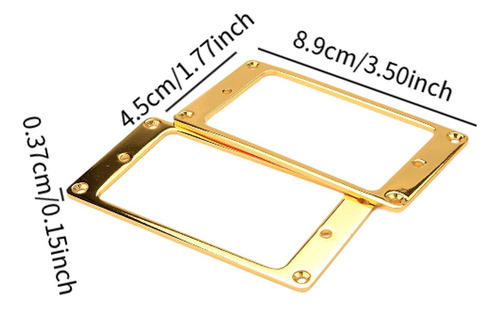 5 Marco De Pastilla De Guitarra De Latón De 2 Piezas Oro