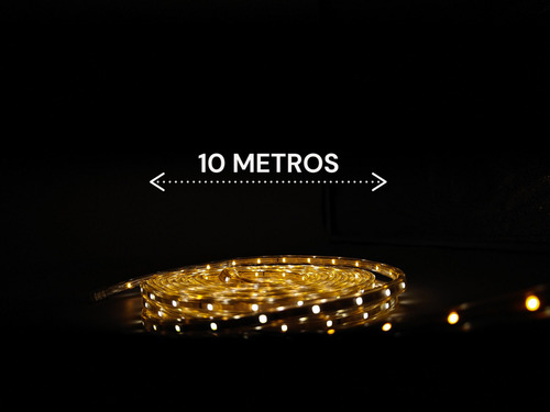 Manguera Plana Led 2colores Brillantes Luces Navideñas 10mts Luces AGUA/CALIDO