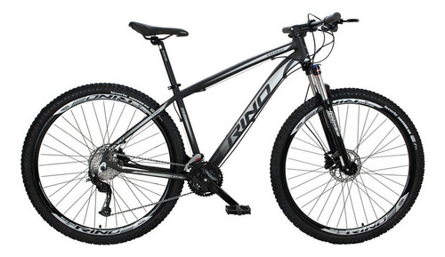 Bicicleta Aro 29 27v Rino Everest - Alivio 1.0 K7 + Trava Cor Preto/Prata Tamanho do quadro 19