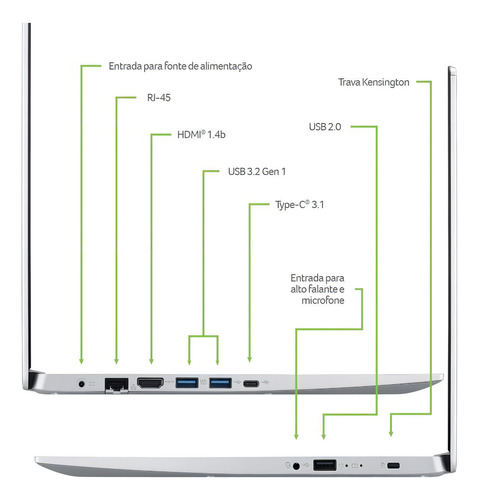 Notebook Acer Aspire 5 A515-54g-52fy I7 Mx250 8gb 512gb 15.6 Prata