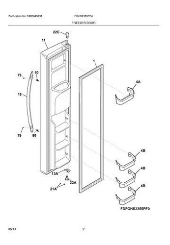 Electrolux ******* Junta De La Puerta Del Congelador.