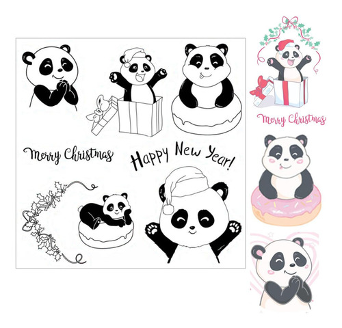 Sellos Transparentes De Panda Hacer Tarjetas De Navidad...