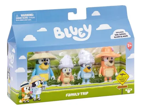 Bluey Pack De 4 Figuras Familia Amigos Colegio De Bluey