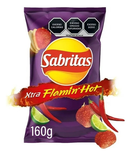 Nuevo Papas Fritas Sabritas Flamin Hot De 160 G