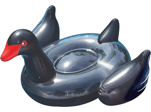 Swimline 90628 Giant Black Swan Inflable Ride-on Pool Float 