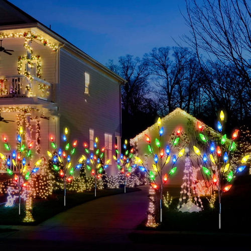 Paquete De 4 Luces Solares De Estaca De Jardín De Navidad Me