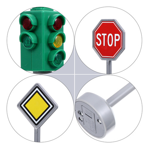 Juego De 2 Minijuegos De Semáforos Traffic Model Toys