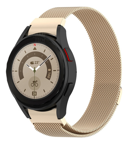 Pulseira Milanes Metal Compatível Com Galaxy Watch5 Pro 45mm Cor Ouro Velho