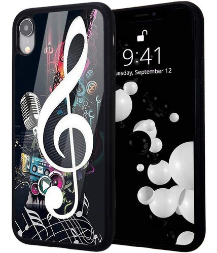 Funda Para iPhone XR 6.1 Tpu Negra Nota Musical