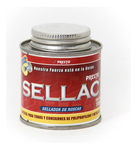 Sellador Roscas Polipropileno Metal Presto Sellac Lata 118ml