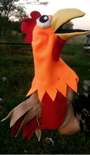 Titere De Mano Bocon Gallo No Peluche 40cm Aprox