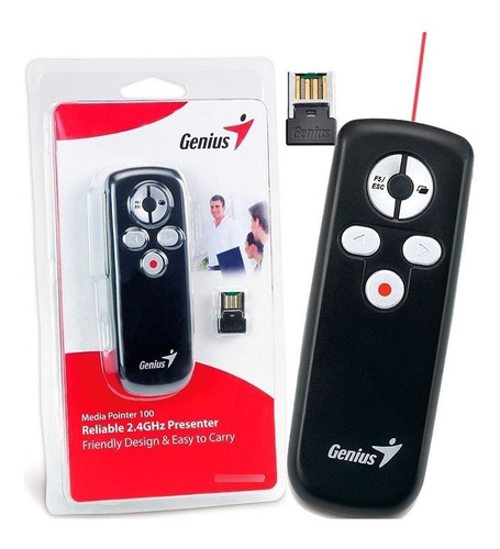 Puntero Genius Media Pointer 100 Usb Laser 2.4ghz