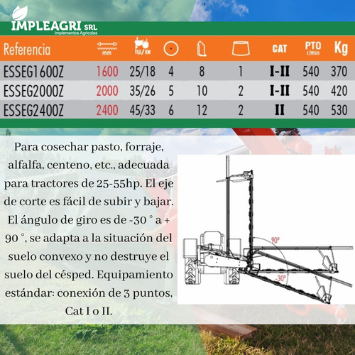 Segadoras Impleagri De Origen Español De 1.6 - 2.0 Y 2.4m