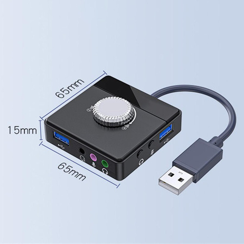 Tarjeta De Sonido Usb Externa De 3 Puertos Para Sistemas De