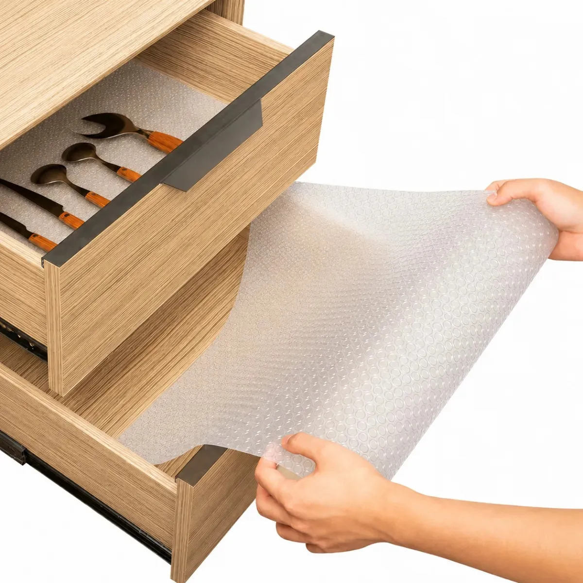 Forro Antiderrapante Para Gaveta Armário Geladeira 1.5mx30cm Cor Semitransparente