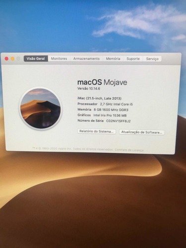 Apple iMac 21,5 Pol Em Perfeito Estado!