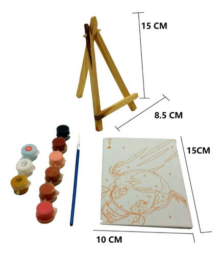 Imagen 2 de 5 de Kit Niños Lienzo + Pincel+ Tempera