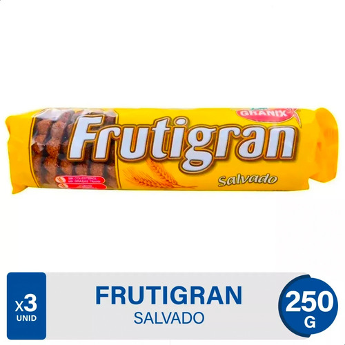 Galletitas Frutigran Salvado 250g Granix X3 Paquetes 