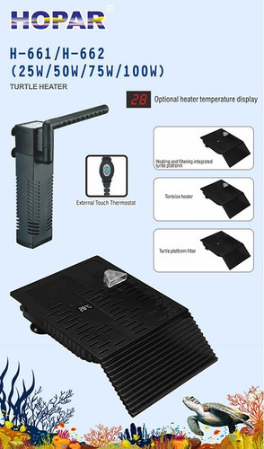 Plataforma Com Aquecedor Para Tartaruga Hopar H-662 100 W