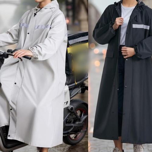 Abrigo Impermeable Con Capucha De Manga Larga Para Negro Sg
