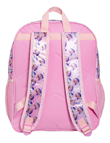 Kit Mochila Frozen Lapicera Original Ruz C Luz Primaria Rosa Rosa