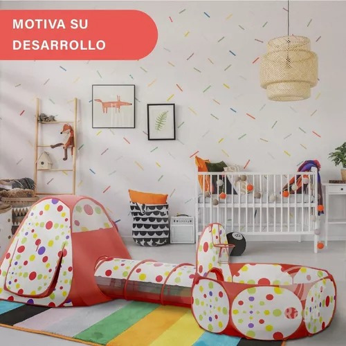 Carpa Piscina De Pelotas Con Tunel Castillo Plegable Infanti