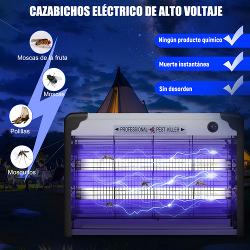 Lampara Mata Mosquitos Eléctrica 40w Uv Antimosquitos Hogar